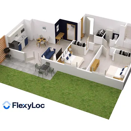 Spacieux T3, Neuf, Cosy, Terrasse Jardin, Rdc Apartment